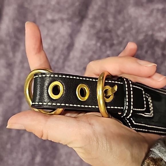 NWT Coach black signature inset belt brass size Small - Picture 7 of 10